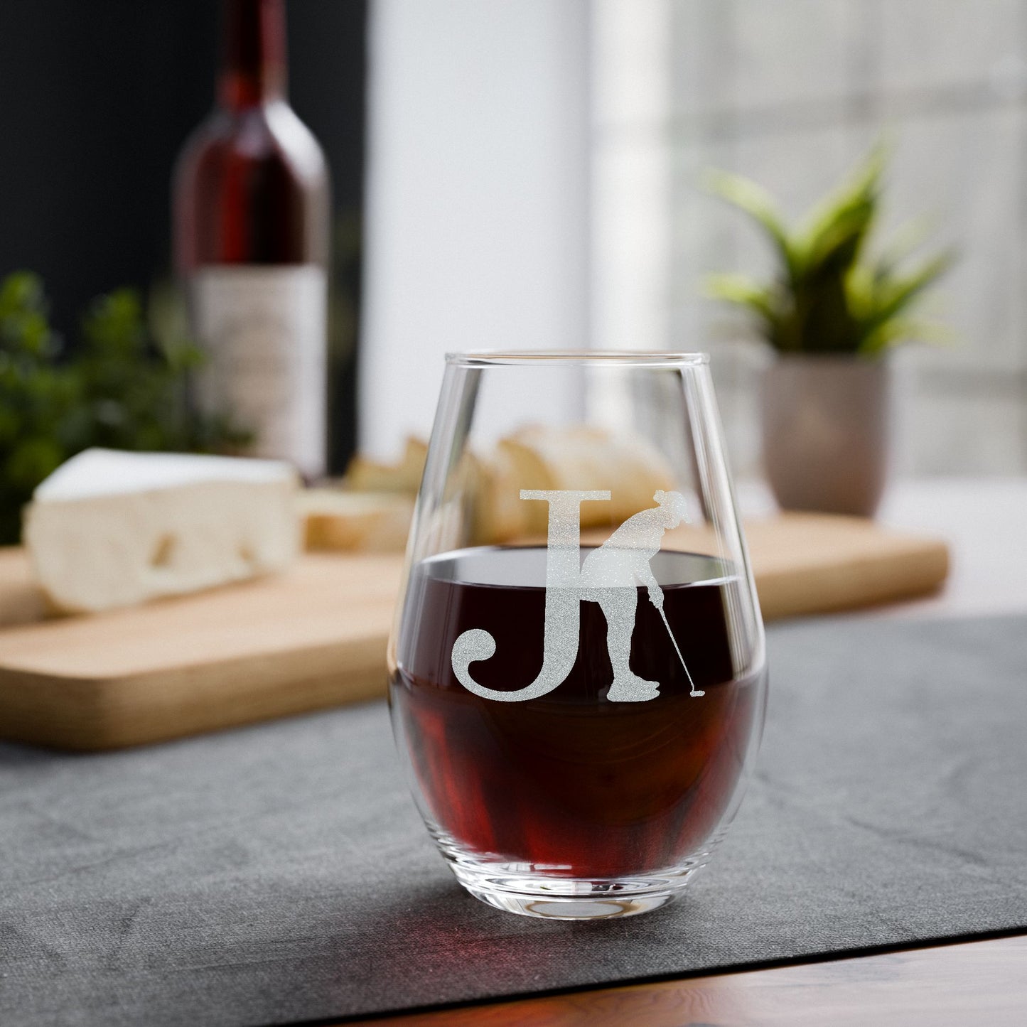 Engraved Wine Glass